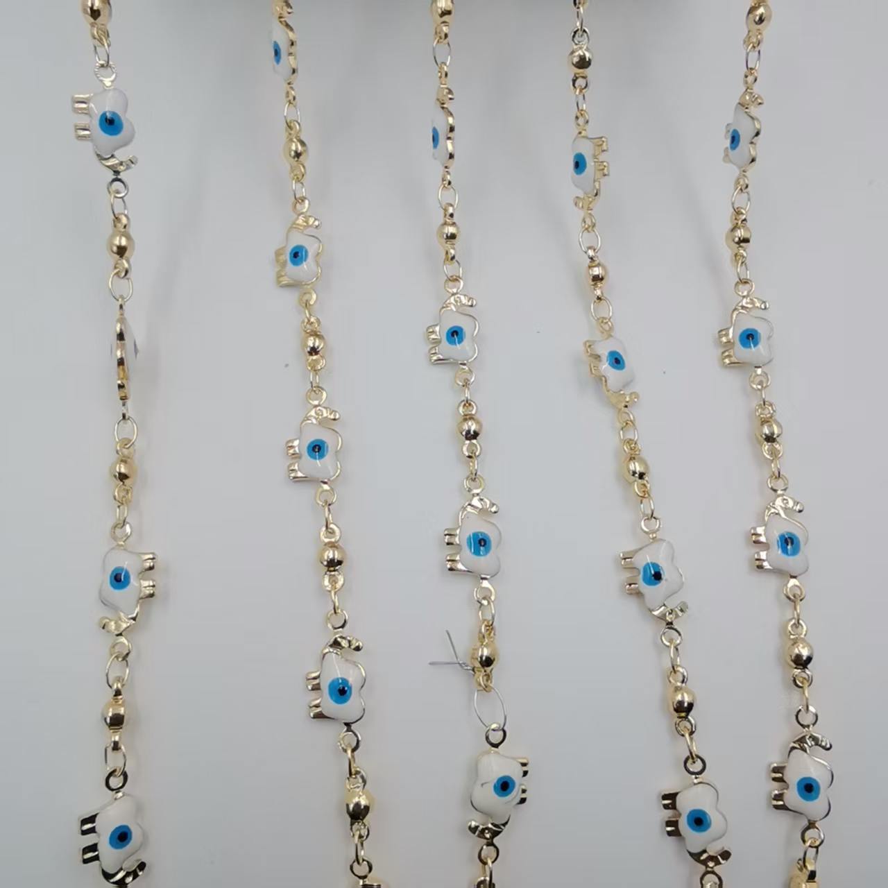 El ojo del mal Hassam mano DIY cadena goteo de aceite ojo del mal brazalete collar joyas accesorios al por mayor image 8