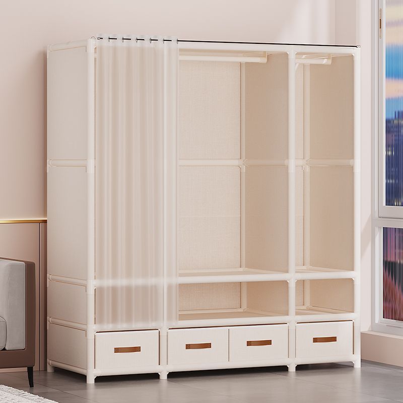 Multi-Layer Simple Storage Cabinet Large Capacity Bedroom Furniture Storage Cabinet Dust-Proof Storage Wardrobe Floor-Standing Fabric Large Wardrobe