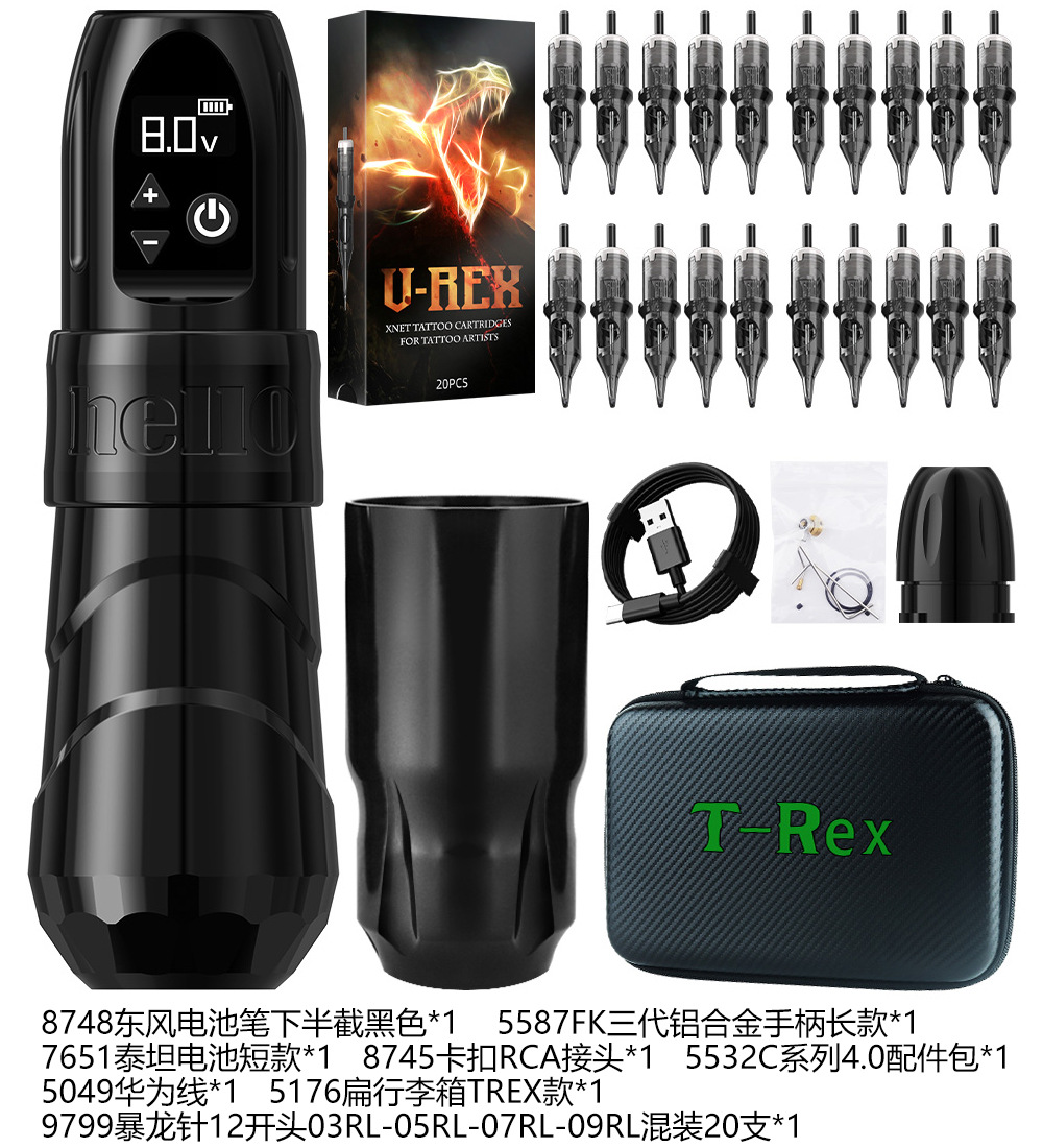 AmbitionFK tres generaciones carga tatuaje pluma con pantalla LCD tatuaje aguja máquina portátil tatuaje pluma