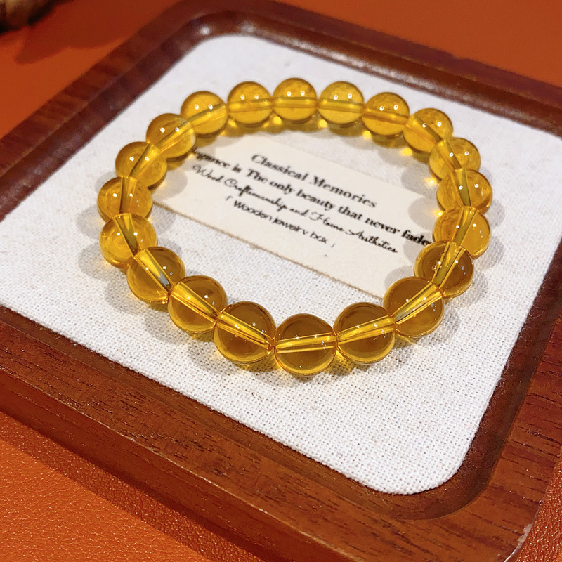 Lucky Citrine Pulsera ajustable Pulsera de temperamento retro simple y versátil Pulsera de lujo ligero, joyería de moda de alta gama para mujer