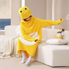 小奶龙卡通动物连体睡衣法兰绒男女家居服连体睡衣情侣睡袍新款