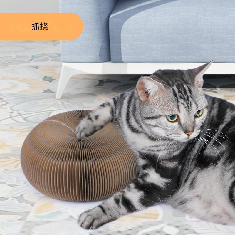 クロスボーダーオルガン猫スクラッチボード猫のおもちゃベル付き猫爪研ぎ猫クライミングフレーム段ボール自己楽しみ耐傷性猫の巣|undefined