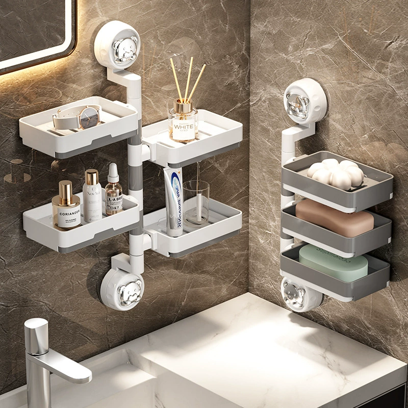 Мыльница на присоске, держатель для мыла без сверления, многоуровневая сушилка для ванной, стиль «легкий люкс».