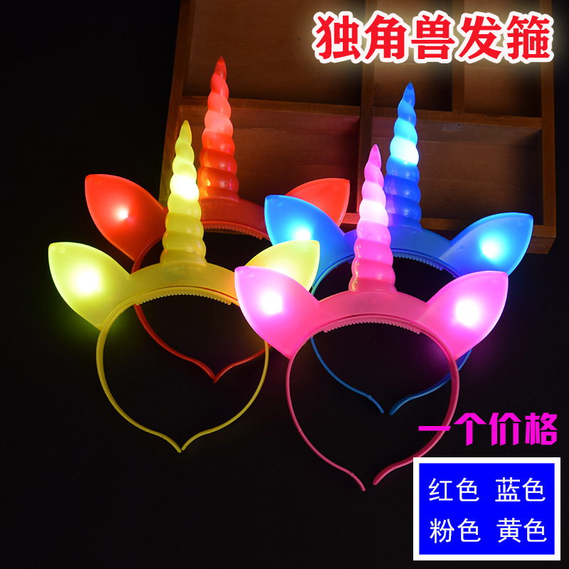 Concierto de apoyo accesorios luminosos toque de cabeza corn de ciervo corn de buey corn de cabello bandas de lámpara orejas de conejo corona al por mayor