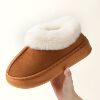 Winter slippers indoor, fleece demi-season footwear platform for pregnant