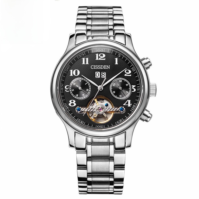 男款手表正品防水机械陀飞轮全自动表盘男表瑞士男士钢带大表盘