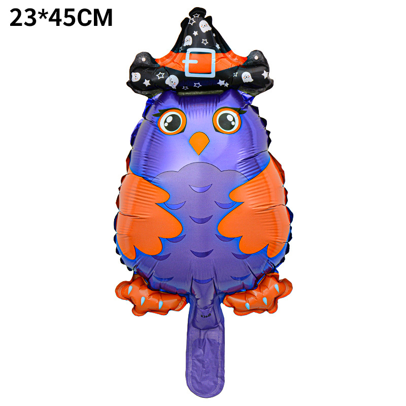 Mini globo de Halloween calavera calabaza murciélago araña decoración de Halloween dibujos animados de forma especial globo de película de aluminio