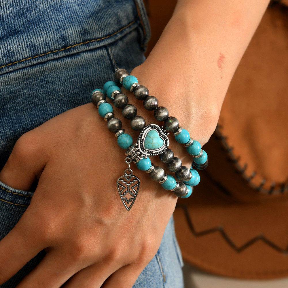 Bohemian halsketting met turkoois voor dames elastisch_voghion.com