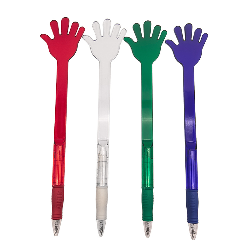 Pluma de bolas creativa con forma de palma, pluma de juguete para estudiantes de primaria, color personalizado y logotipo, pluma de palma grande