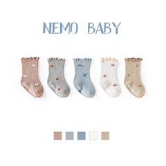 21 baby socks spring and autumn ear-edge baby socks boneless glue anti-slip newborn socks 0-5 years old children's socks