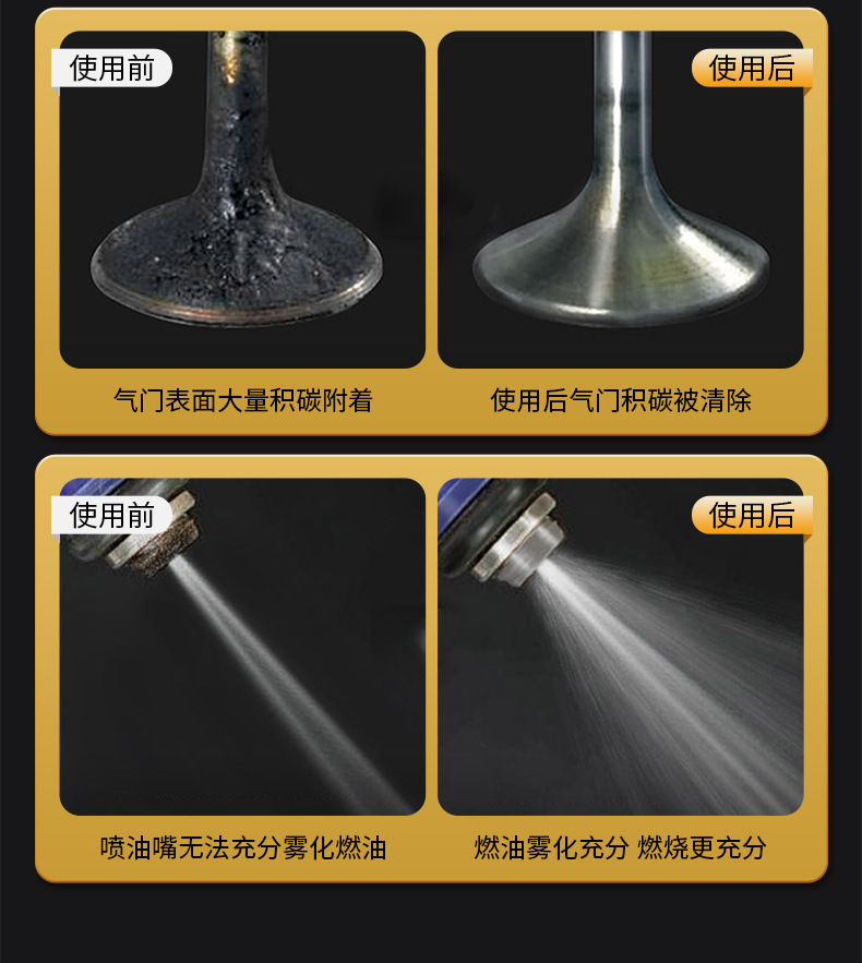 Topbit Automotive Gold Fuel Additive Engine Injector Cleaner Carbon Deposit Remover Fuel Additive