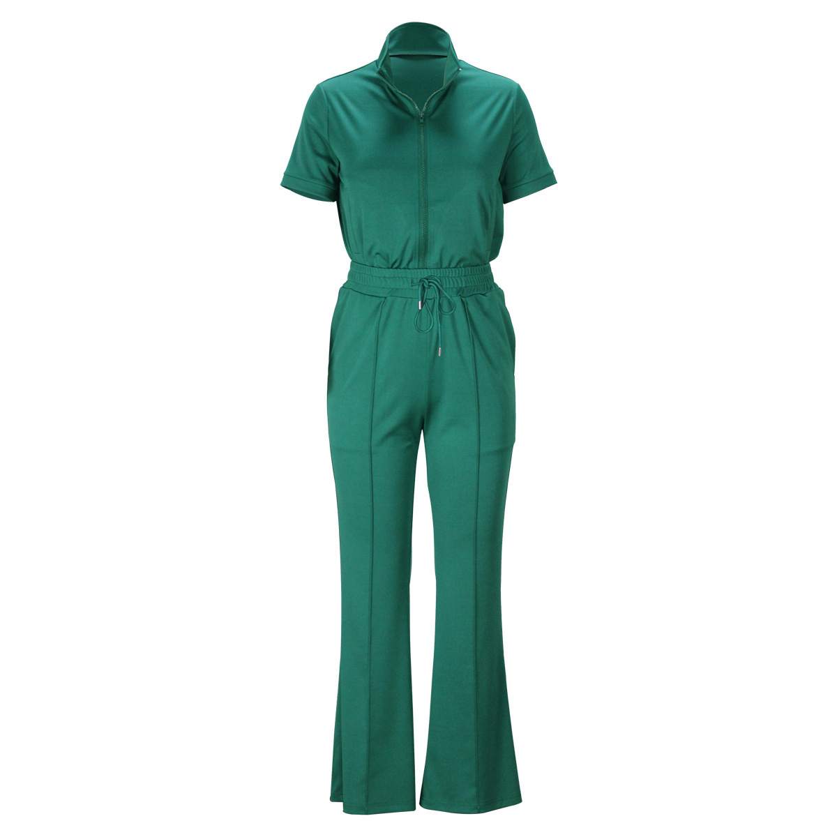 Women Clothing Spring Summer Short Sleeve Zipper Top Suit Pants Casual Two Piece Suit 9 Women Clothing Spring Summer Short Sleeve Zipper Top Suit Pants Casual Two Piece Suit