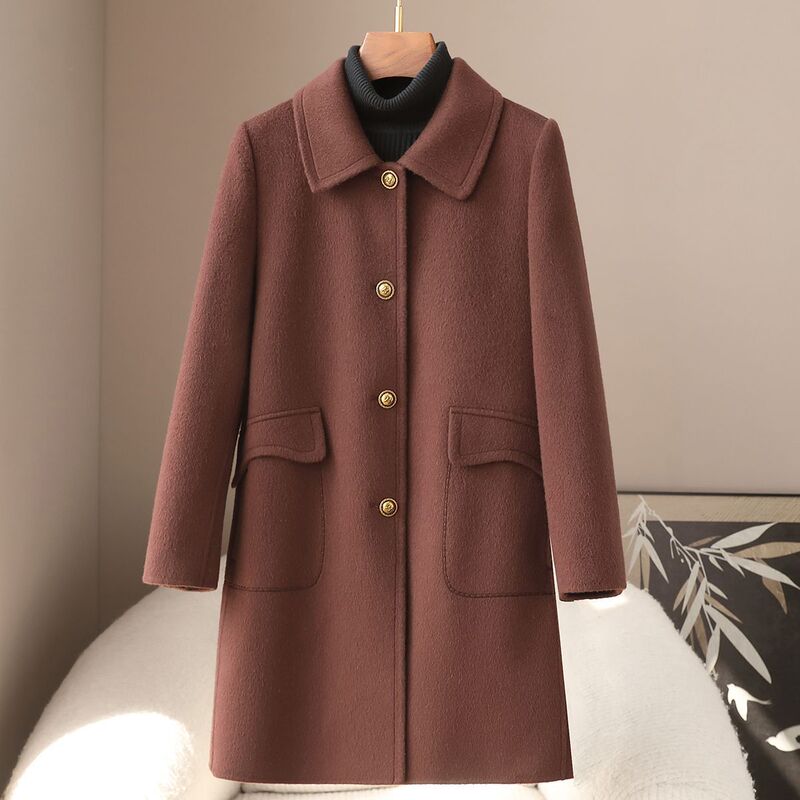 Small Quantity of Clothing: 2026 Spring New Style Single-Breasted Double-Sided Wool Coat for Women, Slim and Fashionable Long Coat Small Quantity of Clothing: 2026 Spring New Style Single-Breasted Double-Sided Wool Coat for Women, Slim and Fashionable Long Coat