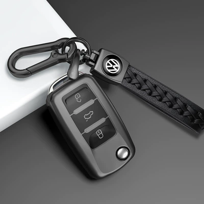 Car key bag Langyi Touguan L Tan Yue Tan - type-a-key-cover-woven-rope-double-buckle-titanium-gray