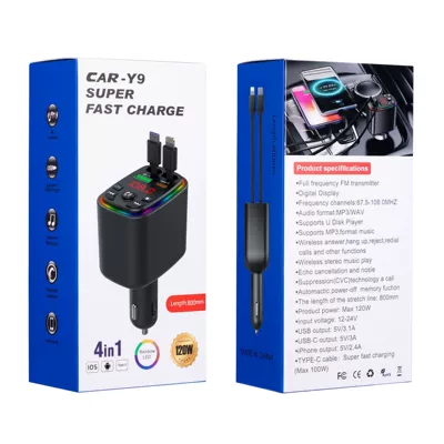 Car mp3 — Mp3 Player Mobile Phone Charger - y9-bluetooth-ambient-light-super-fast-charging