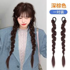 Irregular Braided Ponytail for Women: Natural Synthetic Hair, Stylish Boxing Braid, Premium Long Twist Braids, Trendy Cyber-Girl Double Ponytails