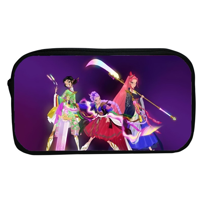 新品印花猎魔女团K-POP笔袋卡通文具袋Huntrix Kpop小学生收纳包|undefined