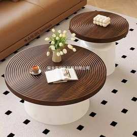 中古风实木茶几侘寂风法式复古家用客厅小户型设计师高级感茶台桌