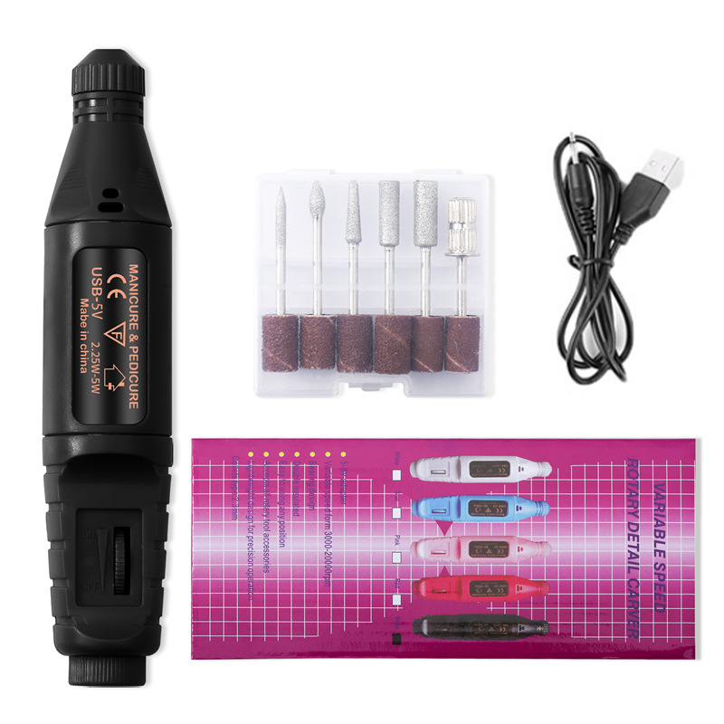 Versión mejorada nueva pluma de uñas máquina de pulir cable USB portátil manicura y uñas máquina de pulir herramientas de uñas ventas directas de la fábrica