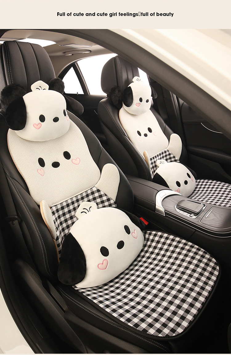 Car Seat Cushion, Four-Season Universal, Heart-Shaped Dog Seat Cushion, Suitable for Five-Seater Cars, Women's Interior, Cartoon Cute, Comfortable, Non-Slip
