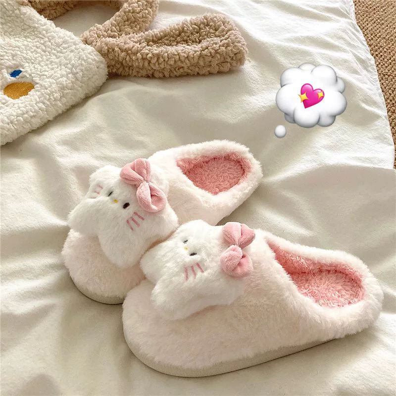 Звёздный котёнок ~!Мягкий милый молочный, Хуохуо домашние Баотоу хлопковые тапочки женские ин, зимний тёплый меховые тапочки