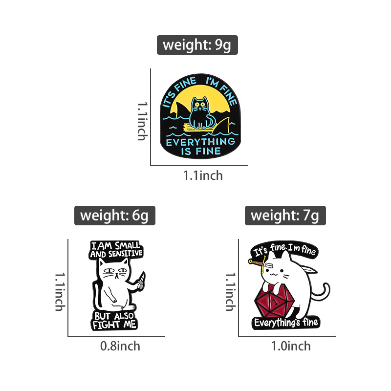 9g Weight Brooches Classification Daily, Street Occasion Cute Pin Letter Cat Alloy Plating Unisex Brooches