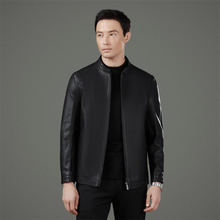 海宁专柜秋冬新款皮夹克加绒外套休闲男装绵羊皮水洗皮衣爸爸装