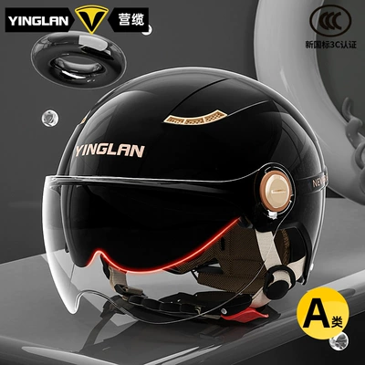 Bikes, Motorcycles, and Electric Scooters, Motosiklet kaskı (dəbilqə) - class-a-new-3c-luxurious-black-double-mirrors-inside-and-outside-one-size