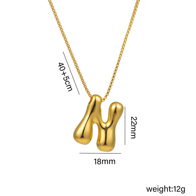 Copper 18K Gold Plated Basic Plating Letter Pendant Necklace display picture 15