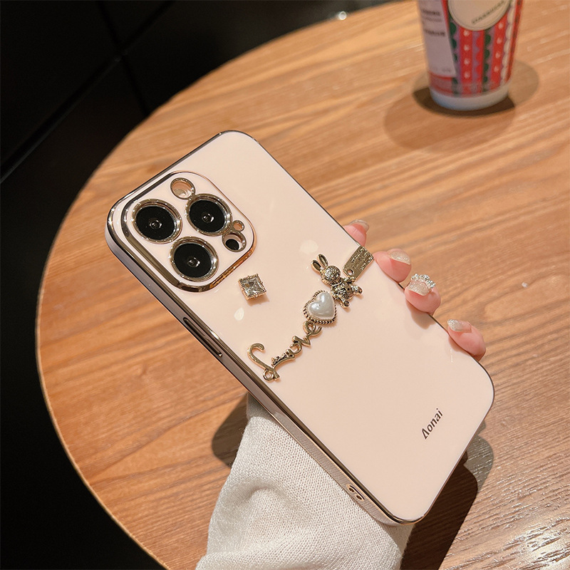 Apple 13 Mobile Phone Shell Female Models 13promax Luxury Electroplating 12pro Lens All-inclusive Silicone X Anti-fall 11 Suitable
