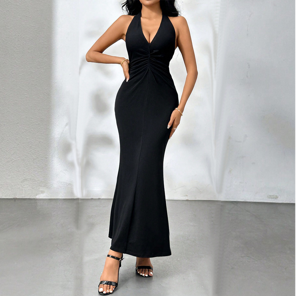Women's Elegant V-Neck Maxi Dress