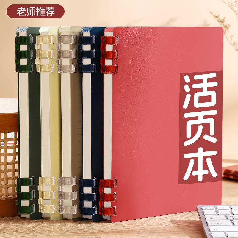 Este cuaderno de hojas sueltas B5 se puede desmontar para reemplazar el núcleo, la portada de las hojas sueltas PP respetuosas con el medio ambiente no presiona el libro de bobinas engrosadas a Mano.