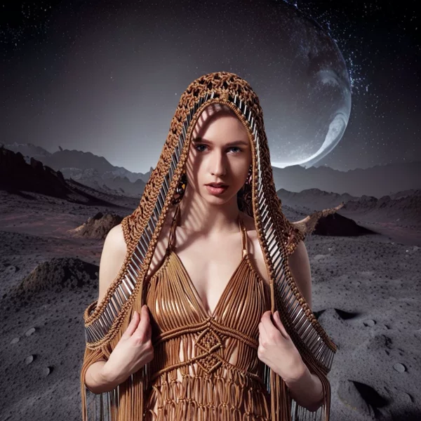 New Tassel Shawl Handmade Woven Long Cloak Bohemian Women's Wide Brim Hood Loose Vintage