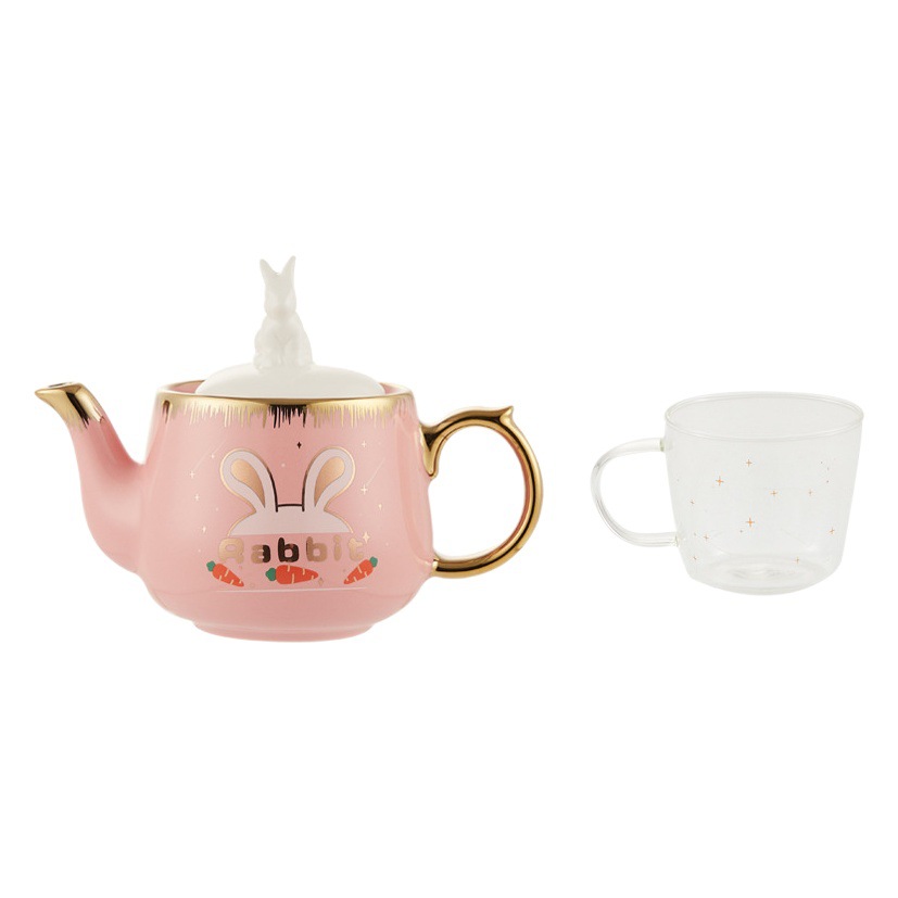 Ins Juego de té de conejo de estilo japonés traje Amazon Comercio exterior oferta exclusiva logotipo una olla una taza regalo