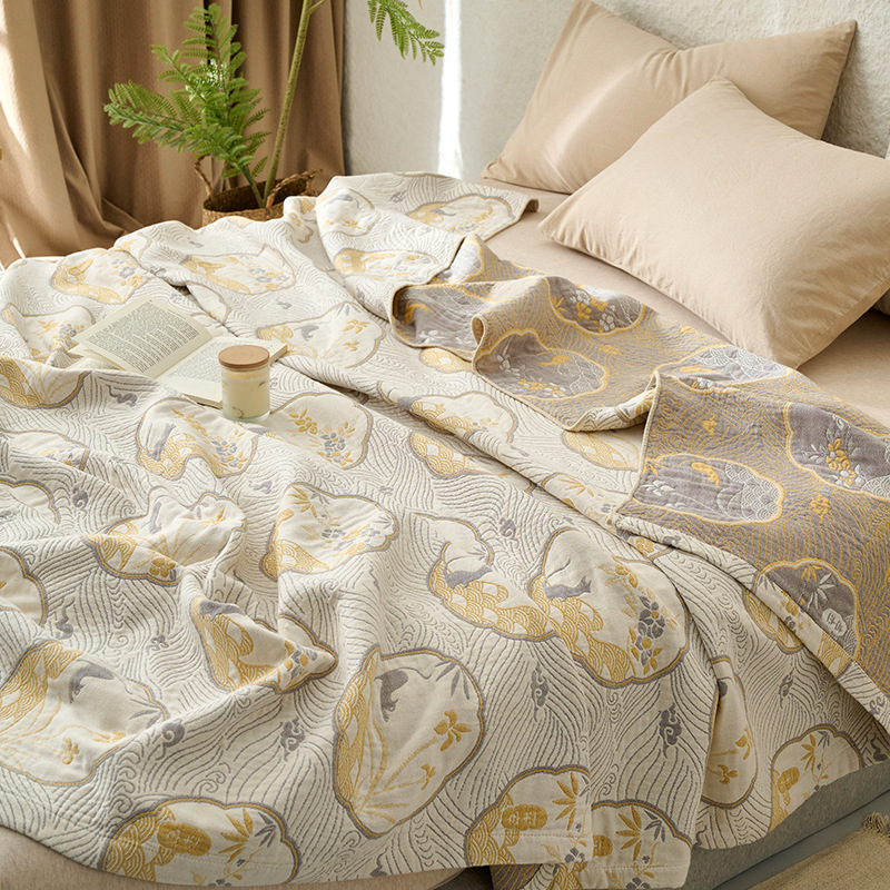 Blanket Air Conditioner Four-layer Towel Quilt Blanket Blanket Summer Blanket Cotton Gauze Class A Summer Cotton Nap Bed Cover