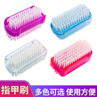 In stock wholesale plastic nail brush double-sided nail powder dust brush nail tools nail seam cleaning hand washing brush suit
