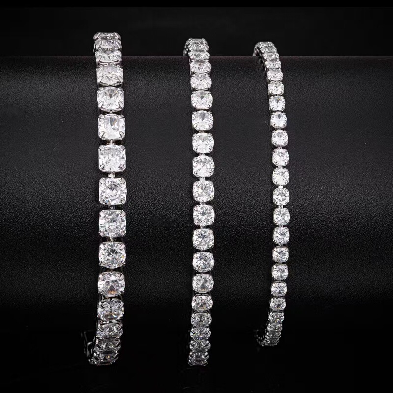 2-6mm Cross-Border Full Diamond Light Luxury Bead Jewelry Tennis Zircon Bracelet Crystal Bracelet Dazzling High-End Wholesale