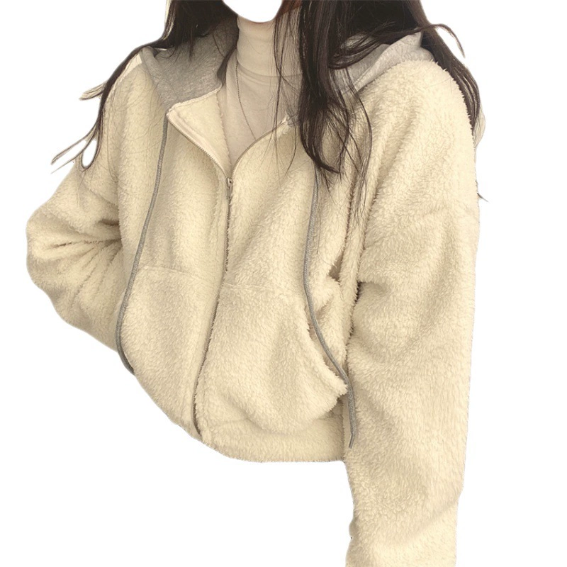 П Demi-season? нужно: Brand demi-season keep warm velvet cardigan for leisure with hood, jacket, oversize, for teenagers