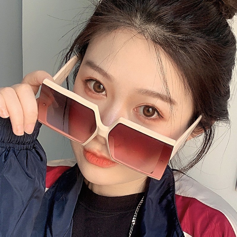 2021 nueva moda personalizada gafas de sol de Marco grande cómodo elegante marco cuadrado sol sombra gafas de sol de moda