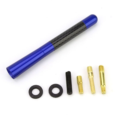 vehicle antenna: metal aluminum long and short - 12cm-blue-op-bag