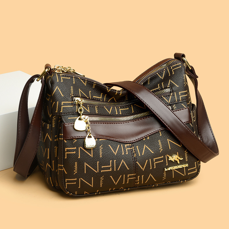 Simple Street Trendy Women's Bag Crossbody Bag 2024 New Fashion Printed Middle-aged Women's Shoulder Bag Casual Bag Simple Street Trendy Women's Bag Crossbody Bag 2024 New Fashion Printed Middle-aged Women's Shoulder Bag Casual Bag
