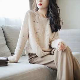 春秋女装2025年新款名媛小香风时尚套装针织上衣休闲阔腿裤两件套