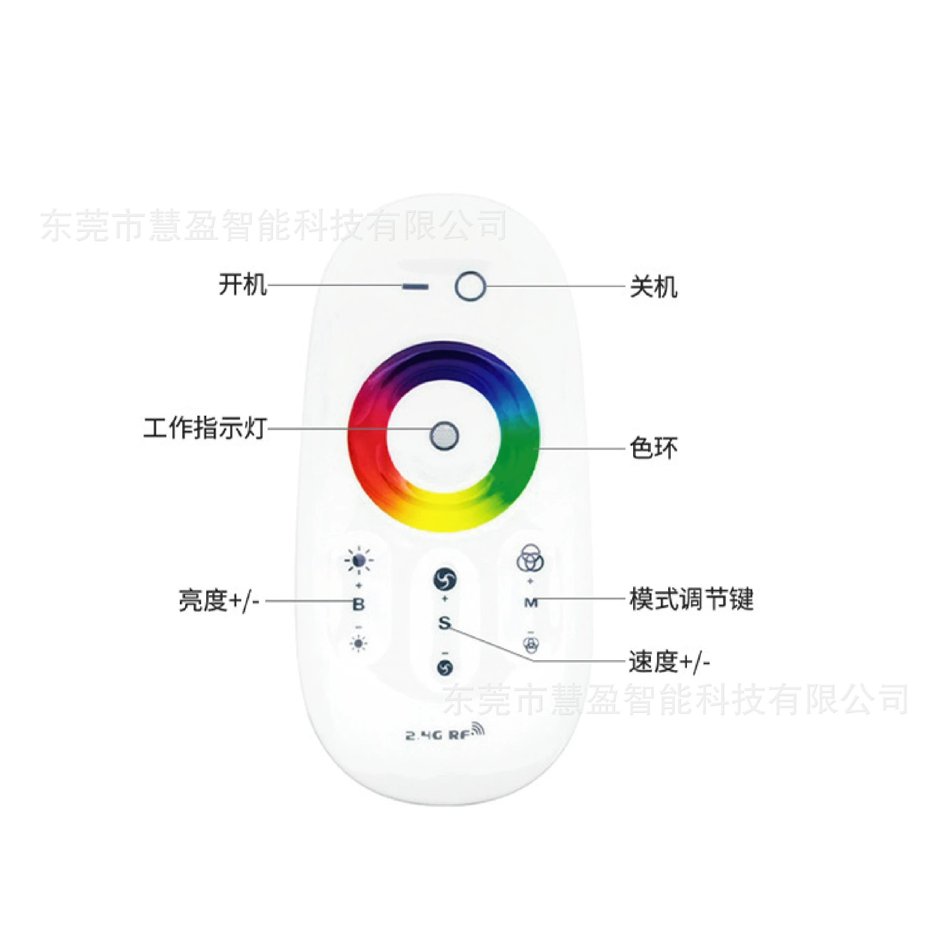 30A high-power iron shell controller 2.4GRF radio frequency color tuner RGB touch remote control dimmer dimmable