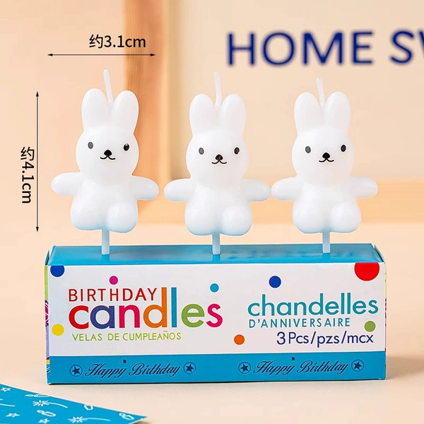 Rabbit, candle, 3 pieces