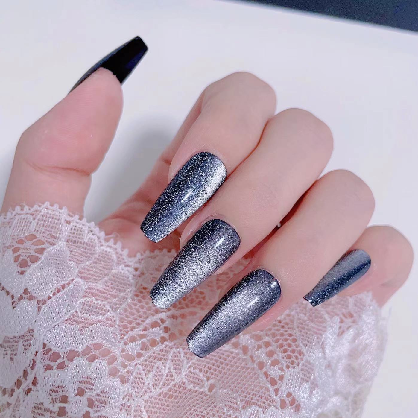 Yi danza de uñas de desgaste largo pegatinas diamante parche de uñas terminado uñas falsas en línea celebridad mismo estilo parche desmontable