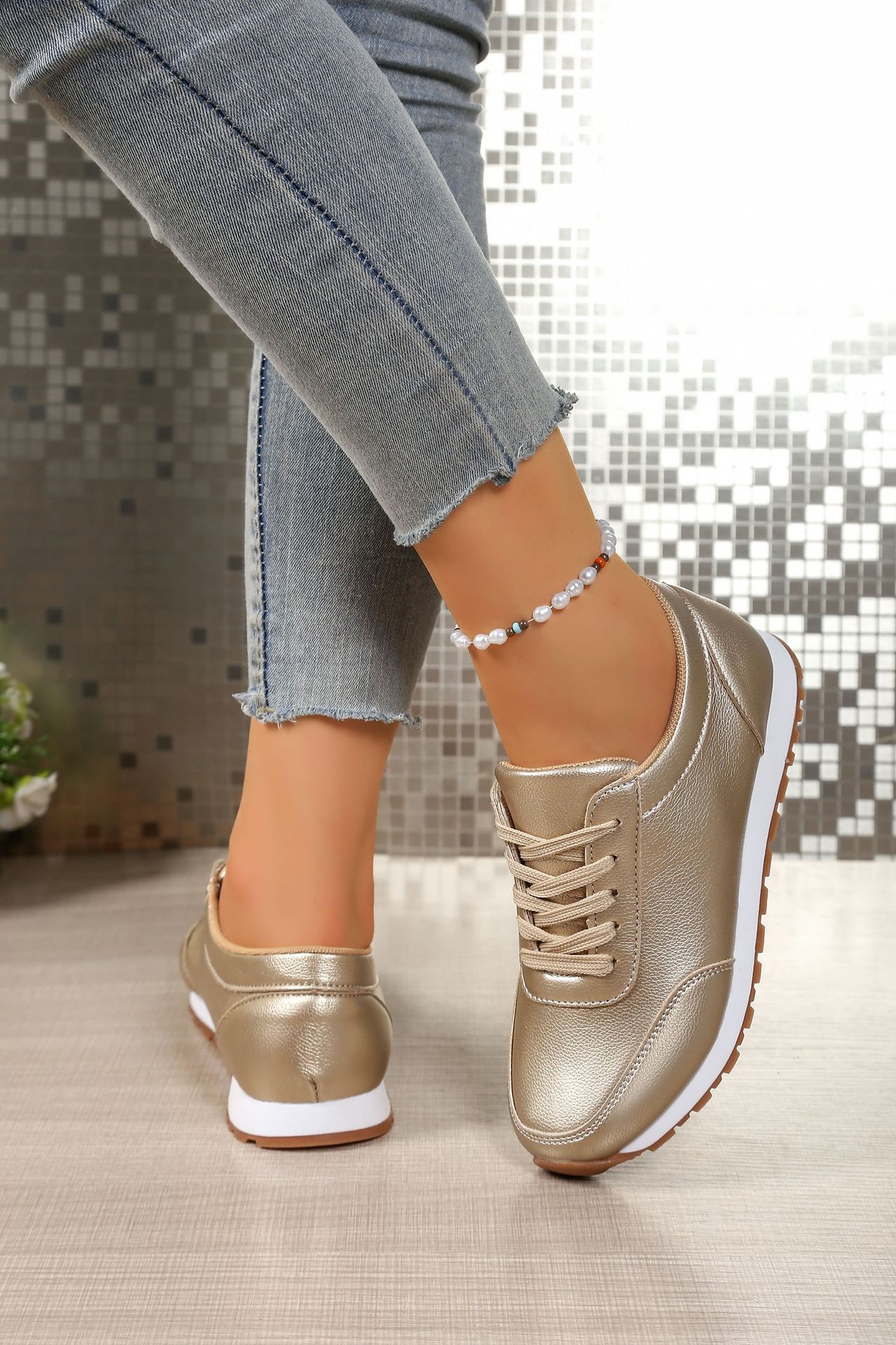 Women's Plus Size Comfortable Round Toe Lace-Up Thick Sole Sports Shoes Casual Running Shoe Summer_vogvips.com