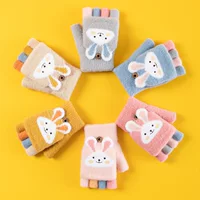 Детский кролик, тёплые мультфильм перчатки, новая коллекция, без пальцев
