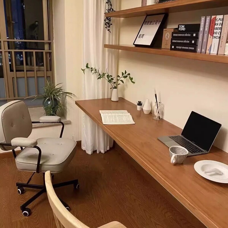 Solid wood wall-mounted folding table shelf, wall-mounted folding table, bar counter, no-drill wall-mounted desk, study table