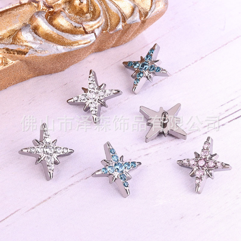 Pointed labret stud close-up product detail