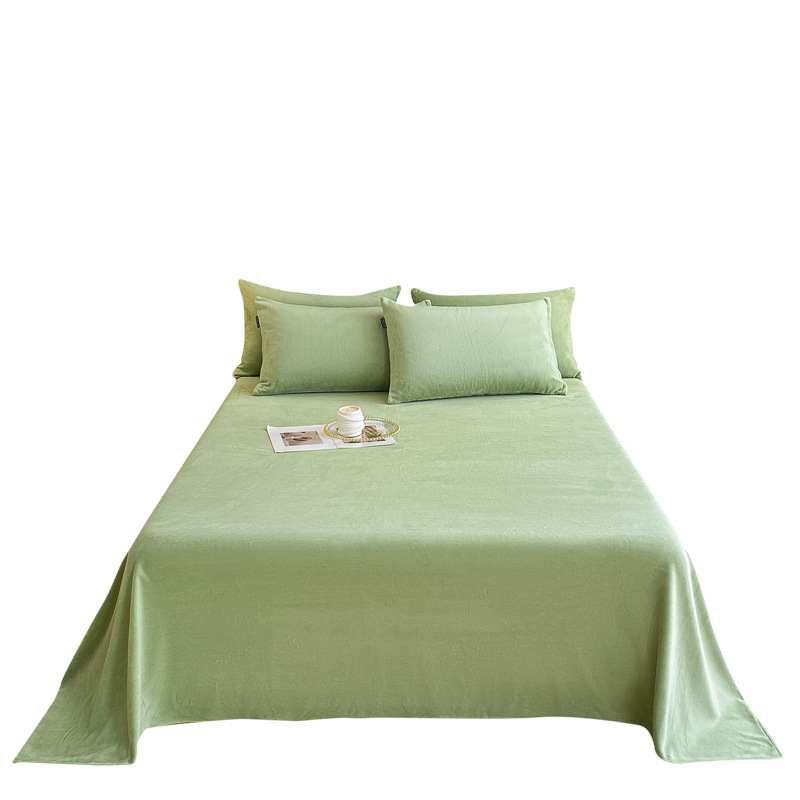 Solid color winter coral keep warm flannel sheet